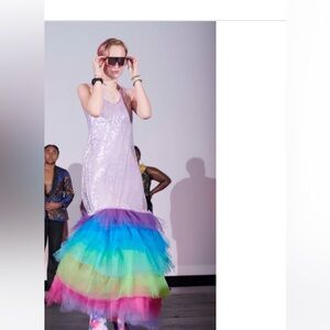 Rainbow Tulle Layered Skirt